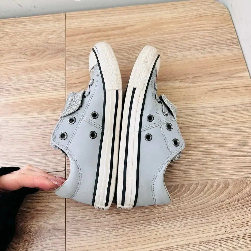 Converse Chuck Taylor All Star Maddie Glitter Gray Shoes Girls Size 13